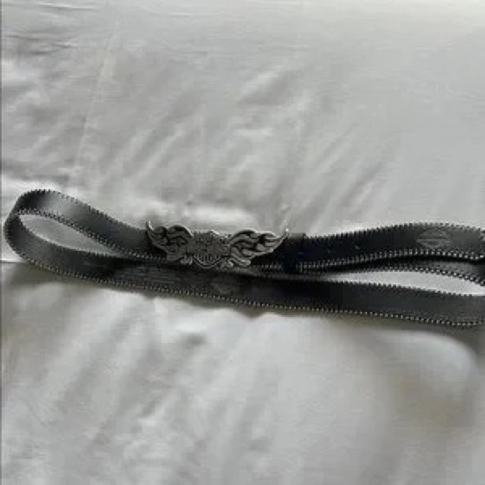 Silver Tone Winged Metal Accent Belt